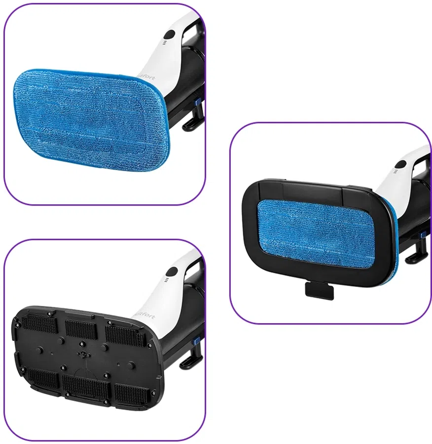 Швабра паровая Kitfort КТ-1066 1500Вт черный/белый