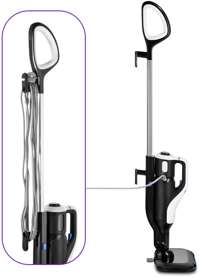 Швабра паровая Kitfort КТ-1066 1500Вт черный/белый