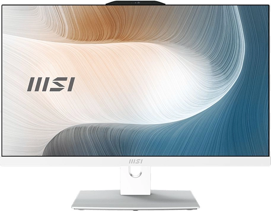 Моноблок MSI Modern AM242P 1M-1020XRU 23.8" Full HD Core 7 150U (1.8) 16Gb SSD512Gb Graphics noOS GbitEth WiFi BT 120W клавиатура мышь Cam белый 1920x1080