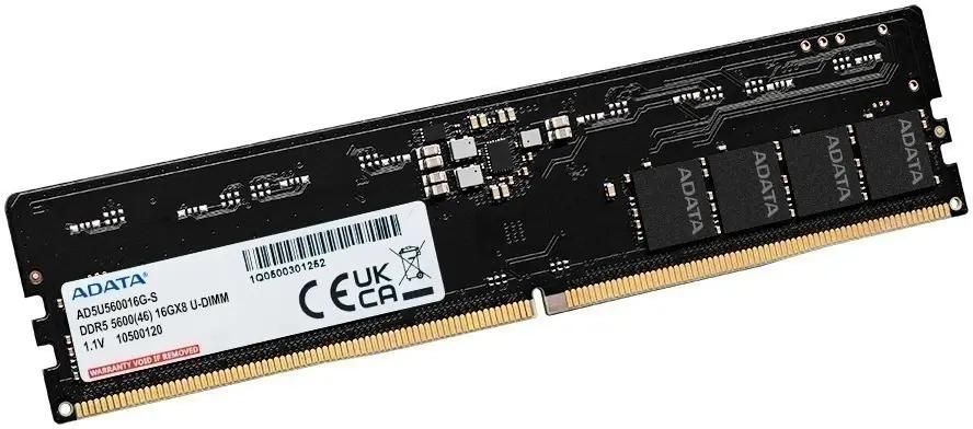 Память DDR5 16GB 5600MHz A-Data AD5U560016G-S RTL PC5-44800 CL46 DIMM 288-pin 1.1В single rank Ret