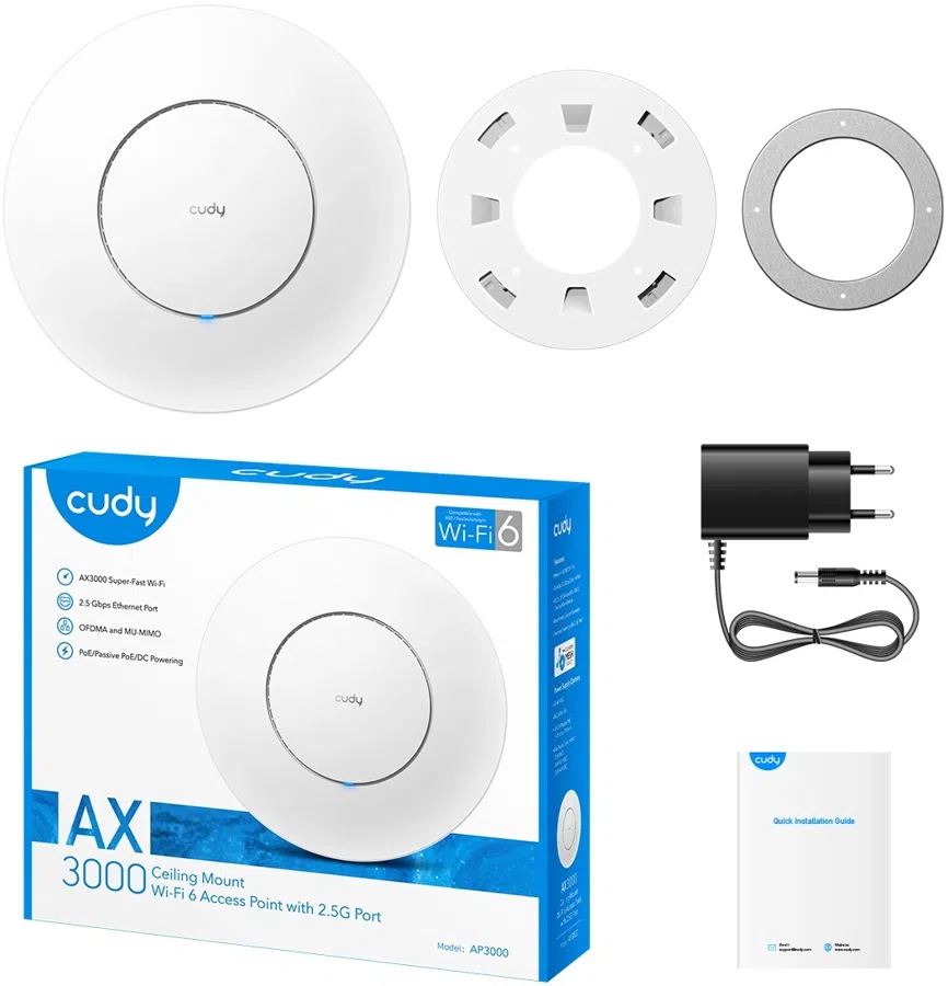 Точка доступа Cudy AP3000 AX3000 10/100/1000/2500BASE-T белый