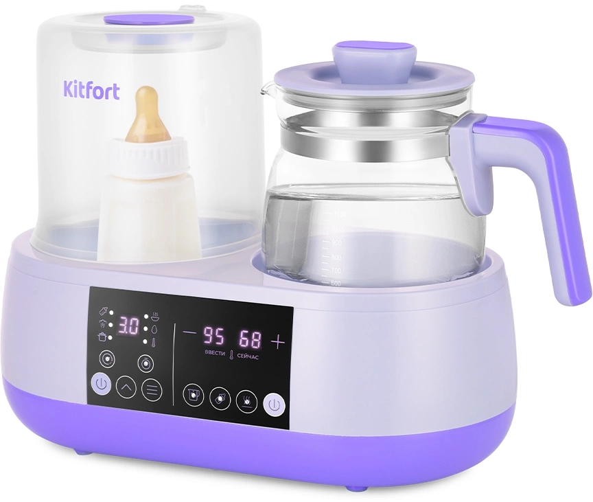 Чайник электрический Kitfort КТ-2327 1.2л. 1200Вт сиреневый корпус: пластик