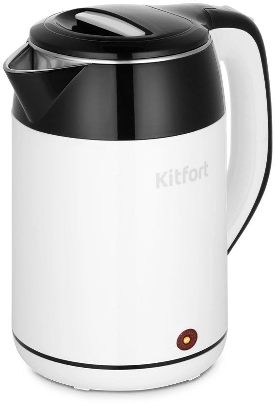 Чайник электрический Kitfort КТ-6645 1.8л. 1500Вт белый/черный корпус: нерж.сталь/пластик