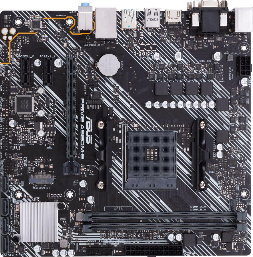 Материнская плата Asus PRIME A520M-E/CSM Soc-AM4 AMD A520 2xDDR4 mATX AC`97 8ch(7.1) GbLAN RAID+VGA+DVI+HDMI