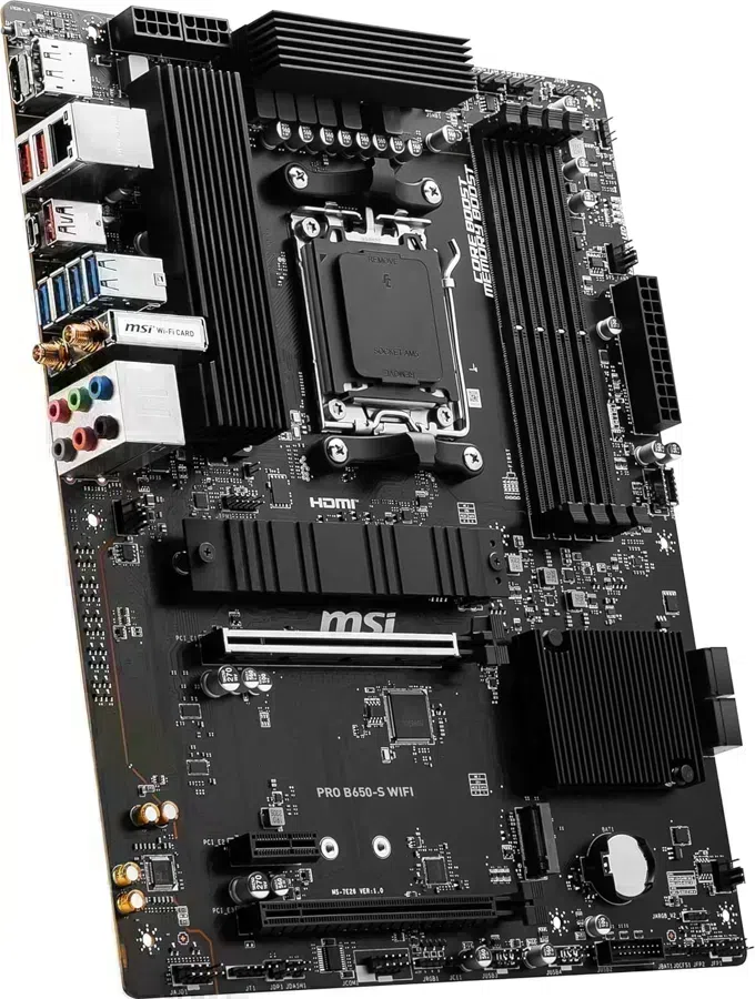 Материнская плата MSI PRO B650-S WIFI Socket AM5 AMD B650 4xDDR5 ATX AC`97 8ch(7.1) 2.5Gg RAID+HDMI+DP