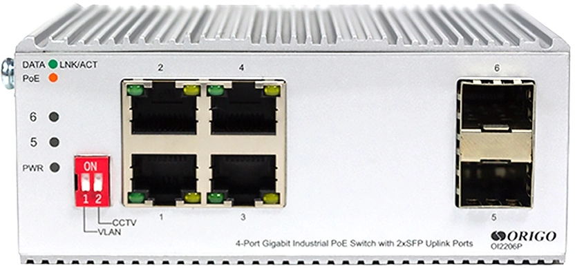 Коммутатор Origo OI2206P/120W OI2206P/120W/A1A (L2) 4x1Гбит/с 2SFP 4PoE 4PoE+ 120W неуправляемый