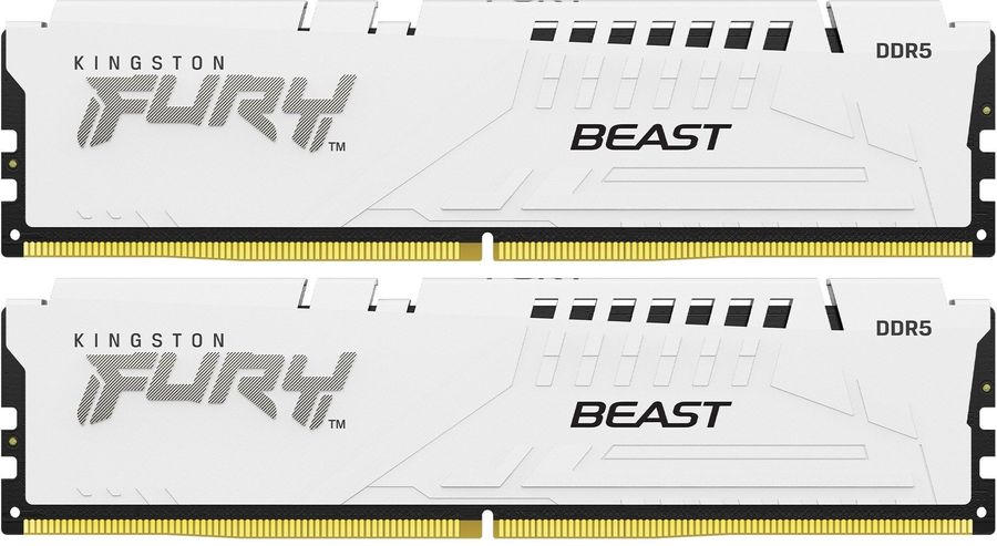 Память DDR5 2x16GB 5600MHz Kingston KF556C36BWEK2-32 Fury Beast White Expo RTL Gaming PC5-44800 CL36 DIMM 288-pin 1.25В kit single rank с радиатором Ret