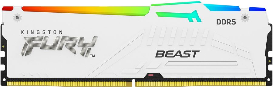 Память DDR5 32GB 5600MHz Kingston KF556C36BWEA-32 Fury Beast White Expo RGB RTL Gaming PC5-44800 CL36 DIMM 288-pin 1.25В kit single rank с радиатором Ret