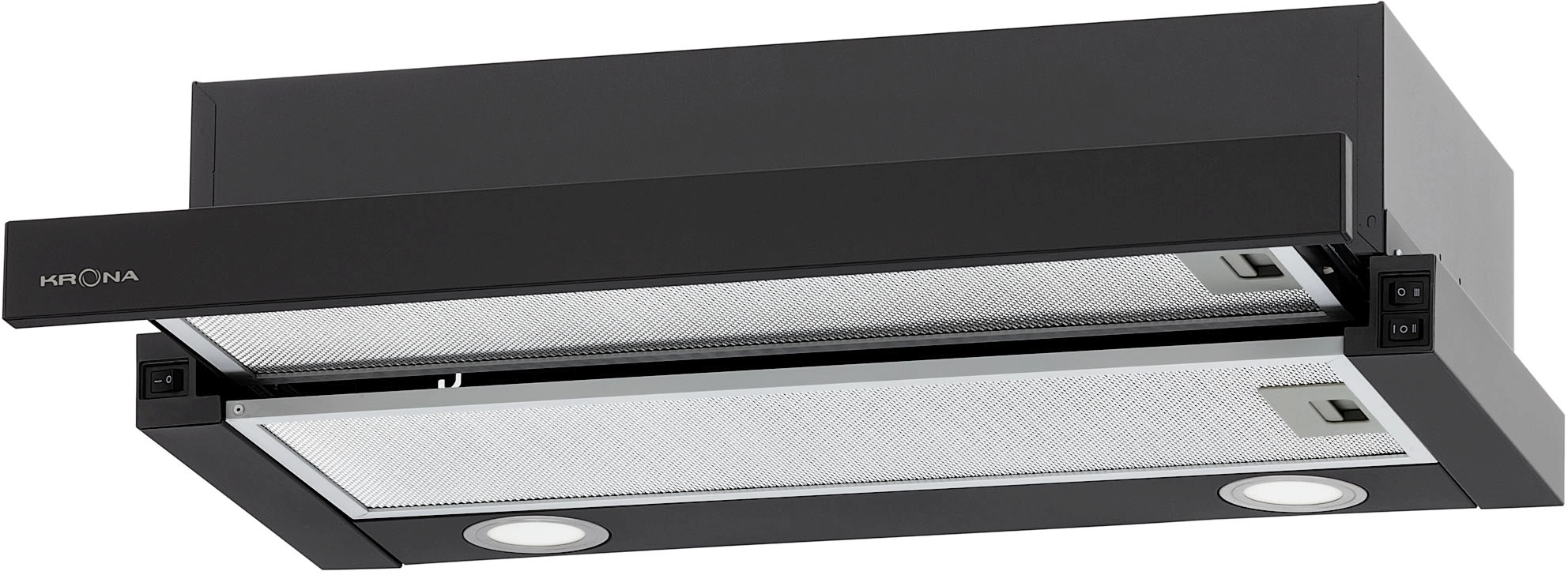 Вытяжка встраиваемая Krona KAMILLA T 600 BLACK черный управление: кнопочное (1 мотор)