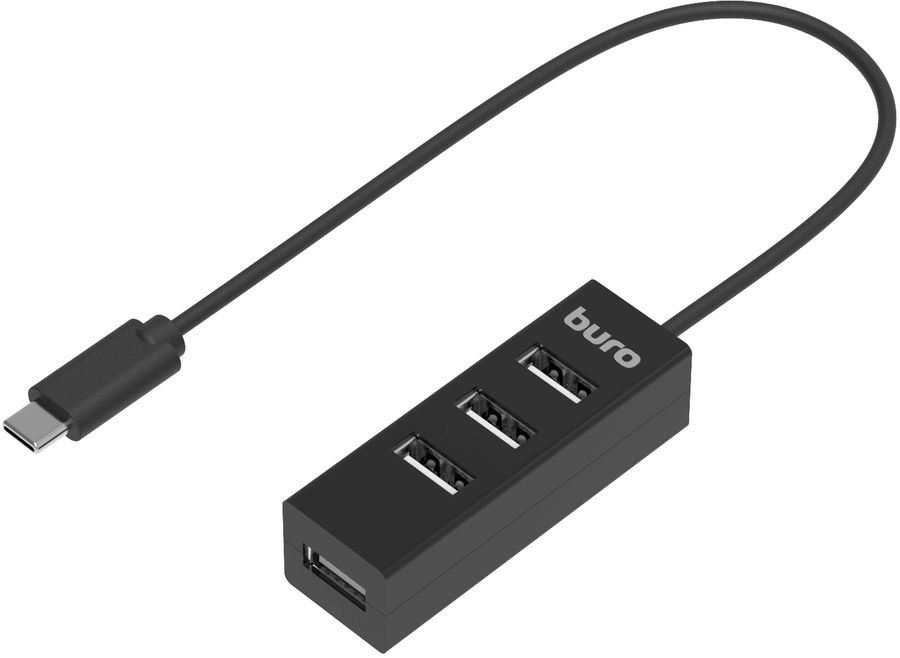 Разветвитель USB-C Buro BPH-C-1906 4порт. черный (BU-USBC-HUB-4U20)