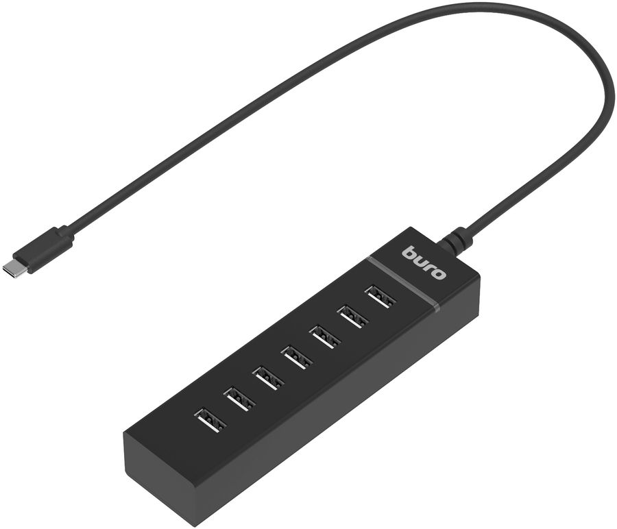 Разветвитель USB-C Buro BPH-C-P107 7порт. черный (BU-USBC-HUB-7U2)