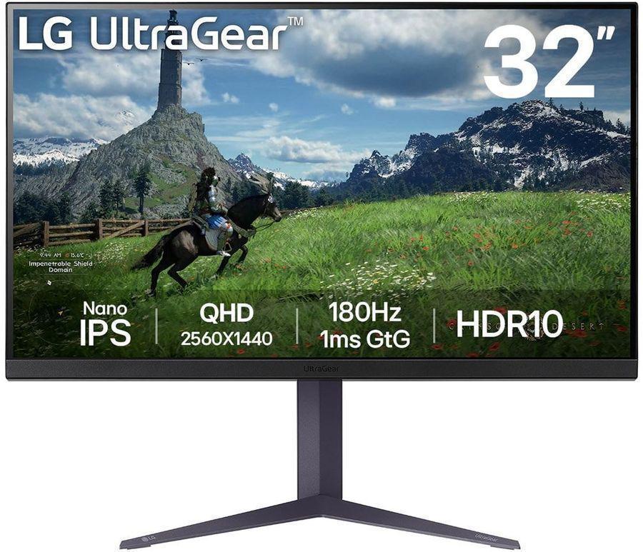 Монитор LG 31.5" UltraGear 32GS85Q-B черный IPS LED 16:9 HDMI матовая HAS 350cd 178гр/178гр 2560x1440 180Hz FreeSync DP 2K USB 7.5кг