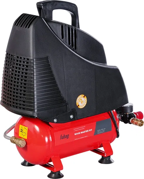 Компрессор поршневой Fubag Wood Master Kit безмасляный 180л/мин 6л 1100Вт красный/черный