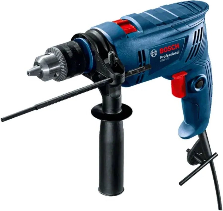 Дрель ударная Bosch GSB 570 570Вт ключевой реверс (06011B70R0)