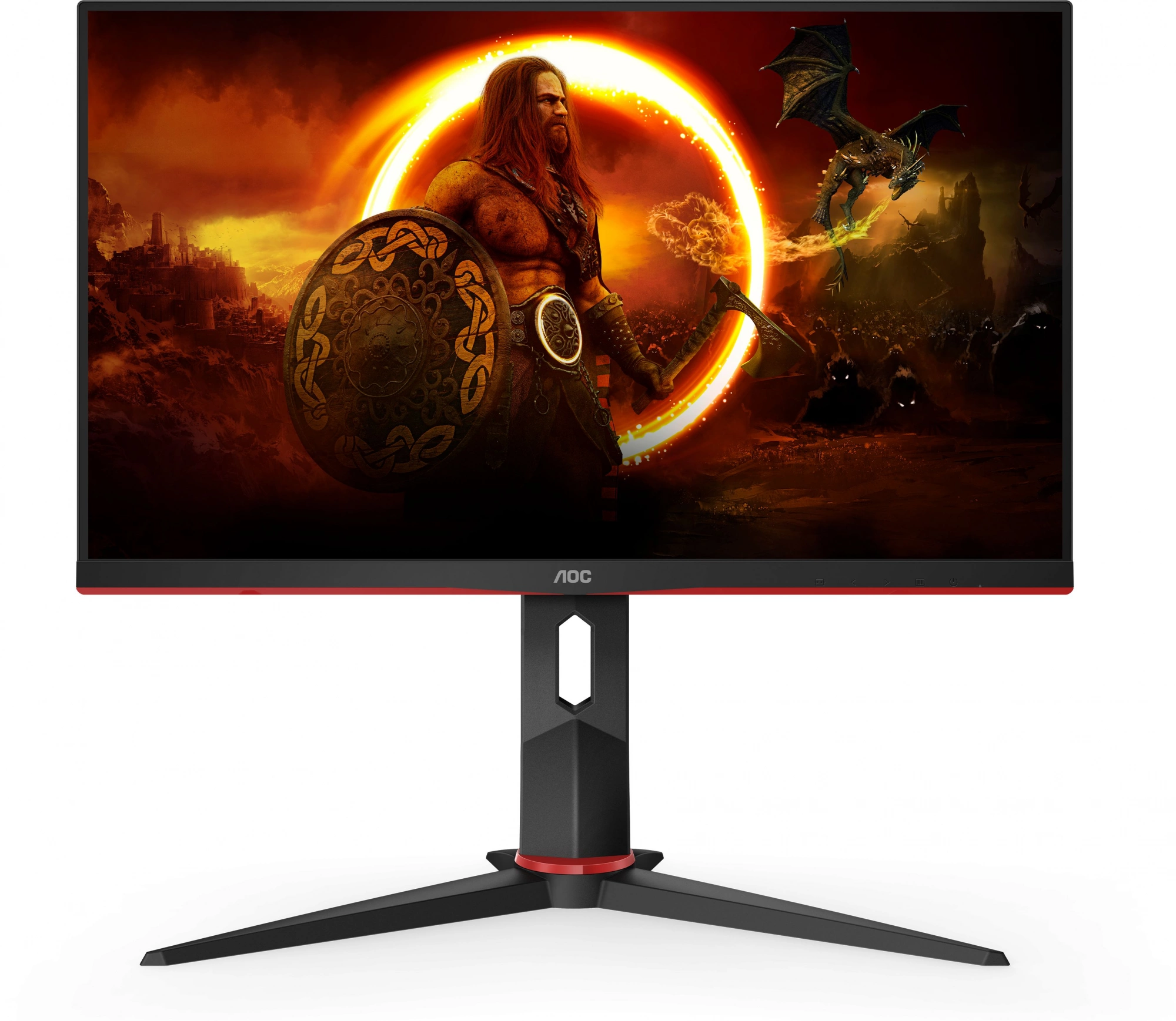 Монитор AOC 23.8" Gaming 24G2SPU черный/красный IPS LED 16:9 HDMI M/M матовая HAS Piv 300cd 178гр/178гр 1920x1080 165Hz FreeSync Premium VGA DP FHD USB 4.41кг