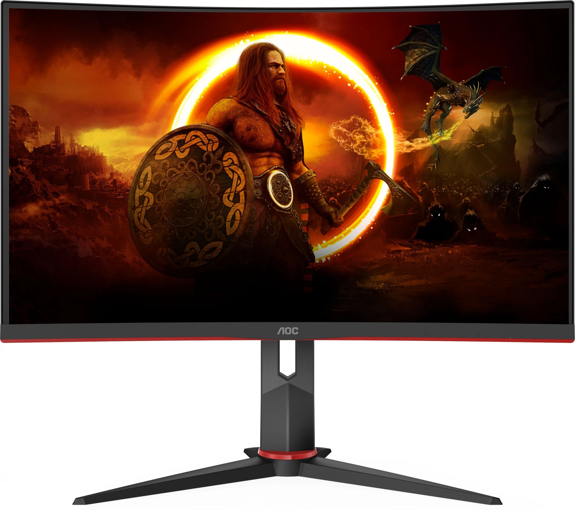 Монитор AOC 27" Gaming CQ27G2S черный/красный VA LED 1ms 16:9 HDMI матовая HAS Piv 250cd 178гр/178гр 2560x1440 165Hz DP QHD 5.4кг