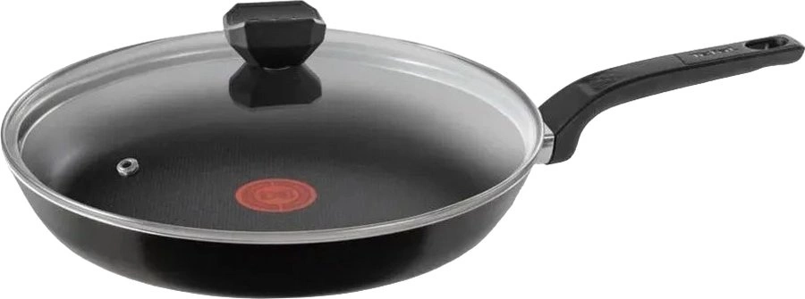 Сковорода Tefal Easy Plus 04237926 круглая 26см покрытие: Titanium ручка несъемная (с крышкой) черный (9100054101)