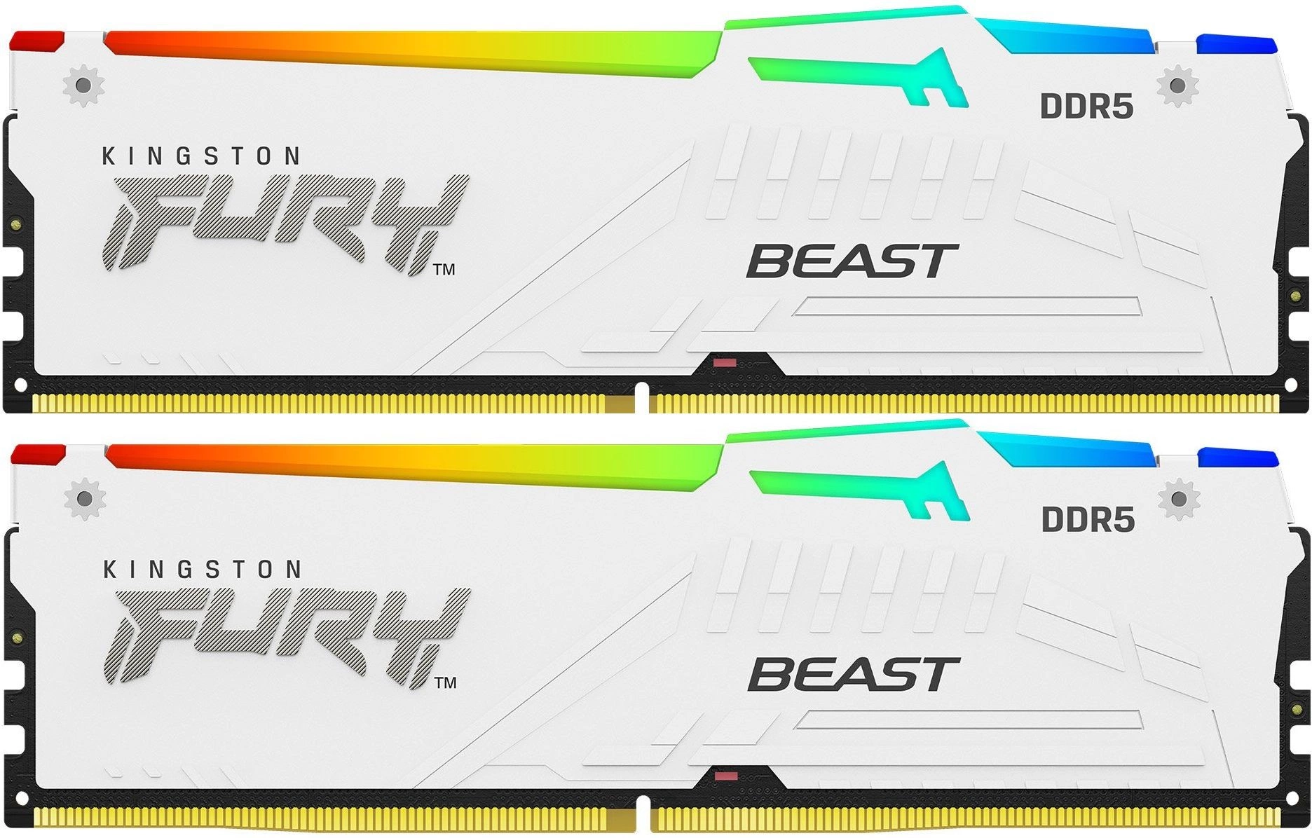 Память DDR5 2x16Gb 5200MHz Kingston KF552C36BWEAK2-32 Fury Beast AMD RGB White RTL Gaming PC5-41600 CL36 DIMM 288-pin 1.25В kit single rank с радиатором Ret