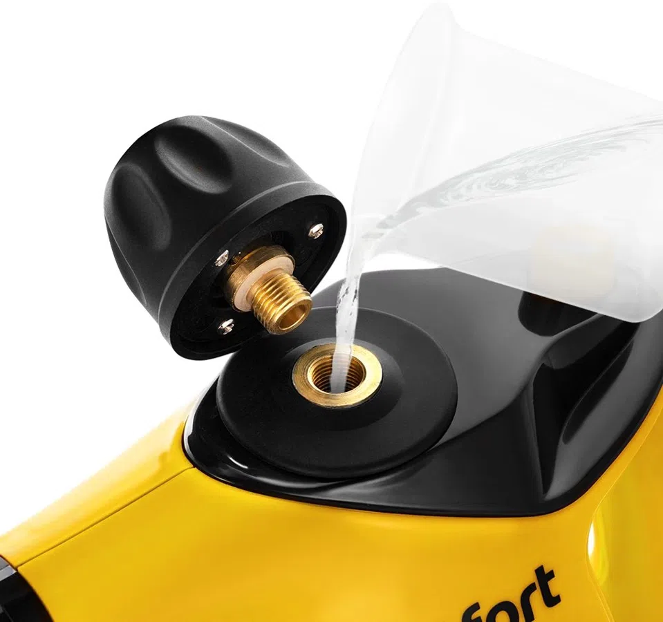 Пароочиститель ручной Kitfort КТ-9140-1 1050Вт черный/желтый