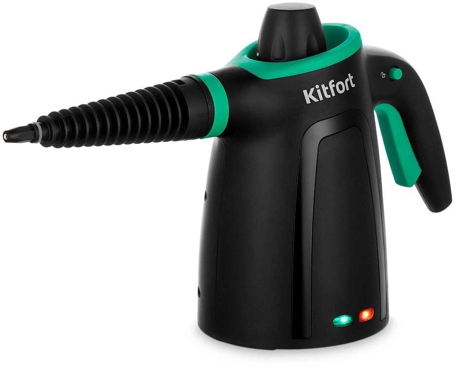 Пароочиститель ручной Kitfort КТ-9170-2 1050Вт черный/зеленый