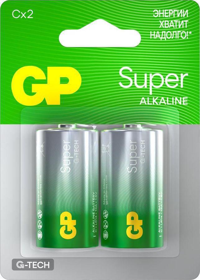 Батарея GP Super G-Tech Alkaline 14A LR14 C (2шт) блистер