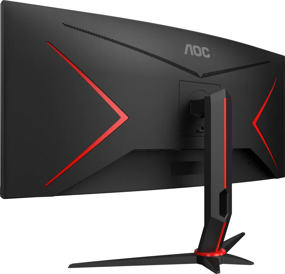 Монитор AOC 34" Gaming CU34G2XP/BK черный/красный VA LED 21:9 HDMI матовая HAS 400cd 178гр/178гр 3440x1440 180Hz FreeSync Premium DP Quad 2K (1440p) USB 8.02кг