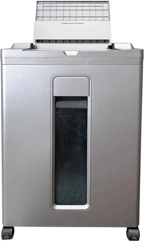 Шредер Office Kit SA200 (1,9х10) серый/черный с автоподачей (секр.P-5) фрагменты 200лист. 23лтр. пл.карты
