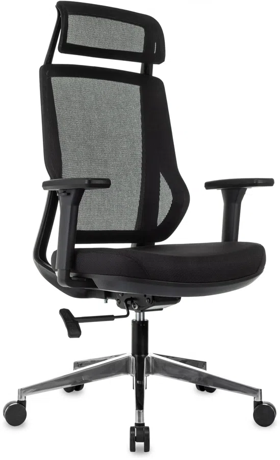 Кресло эргономичное Бюрократ MC-412N-H черный сетка/ткань с подголов. крестов. металл хром