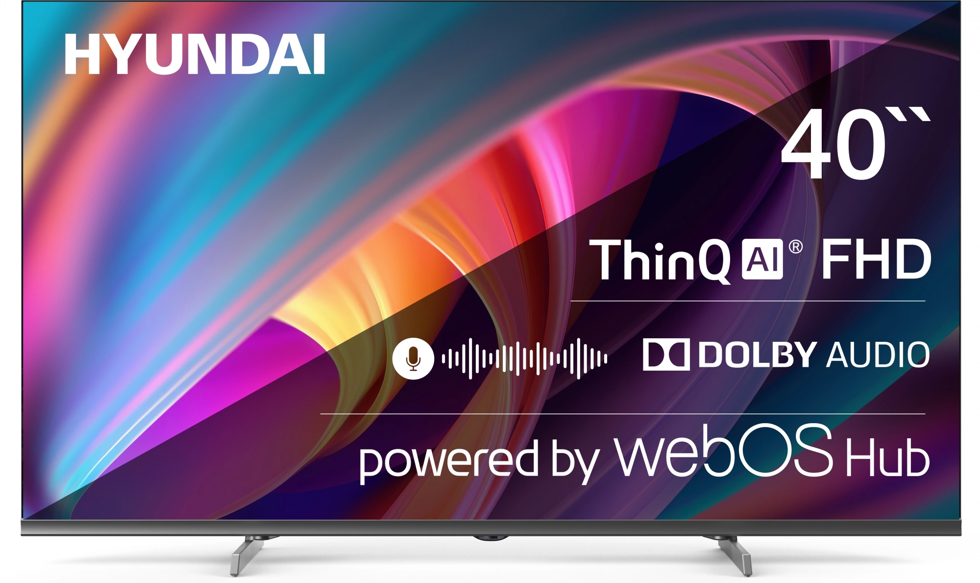 Телевизор LED Hyundai 40" H-LED40BS5100 WebOS Frameless Metal черный/серый FULL HD 60Hz DVB-T DVB-T2 DVB-C DVB-S DVB-S2 USB WiFi Smart TV