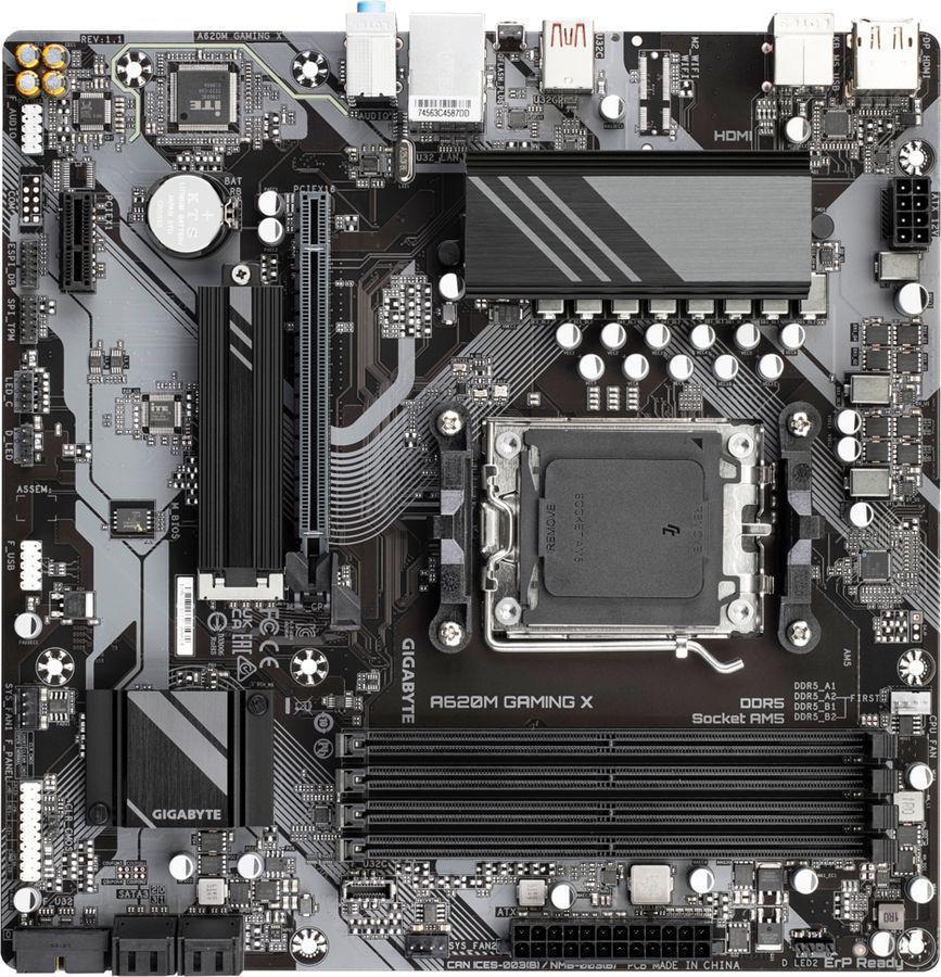 Материнская плата Gigabyte A620M GAMING X SocketAM5 AMD A620 4xDDR5 mATX AC`97 8ch(7.1) GbLAN RAID+HDMI+DP