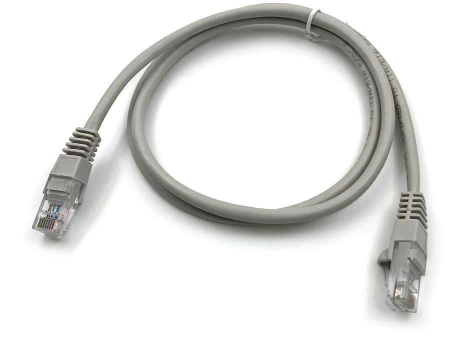 Патч-корд KingPrice KP-PC-c5e-1m-g 1Гбит/с UTP 4 пары cat.5E CCA molded 1м серый RJ-45 (m)-RJ-45 (m)