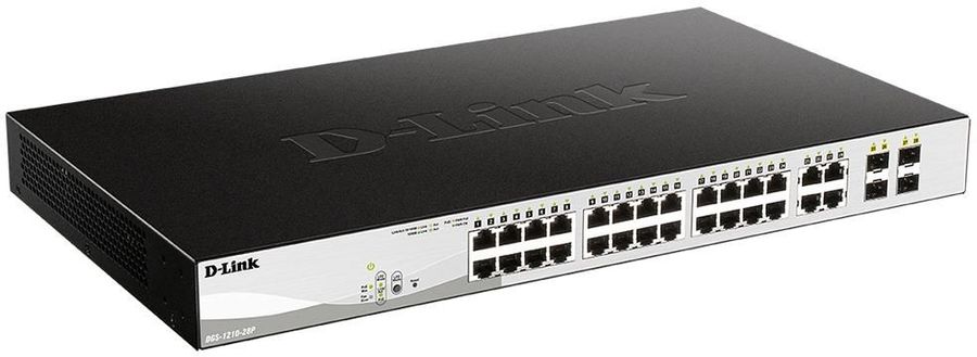 Коммутатор D-Link DGS-1210-28P/FL2A (L2) 24x1Гбит/с 4xКомбо(1000BASE-T/SFP) 24PoE 24PoE+ 193W управляемый