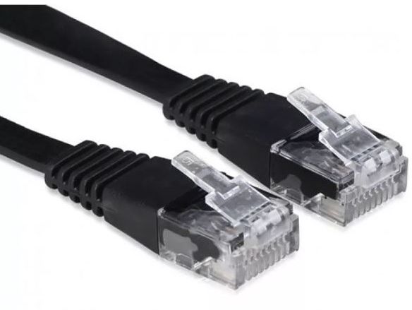 Патч-корд Buro Flat 10Гбит/с 4 пары cat.6 Cu molded 1м черный RJ-45 (m)-RJ-45 (m) (BU-C6-FLAT-1M-B)