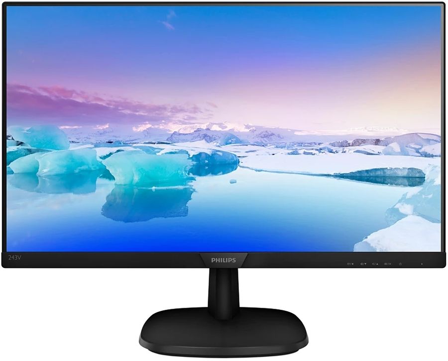 Монитор Philips 23.8" 243V7QJABF (00/01) черный IPS LED 16:9 HDMI M/M матовая 1000:1 250cd 178гр/178гр 1920x1080 75Hz VGA DP FHD 3.5кг