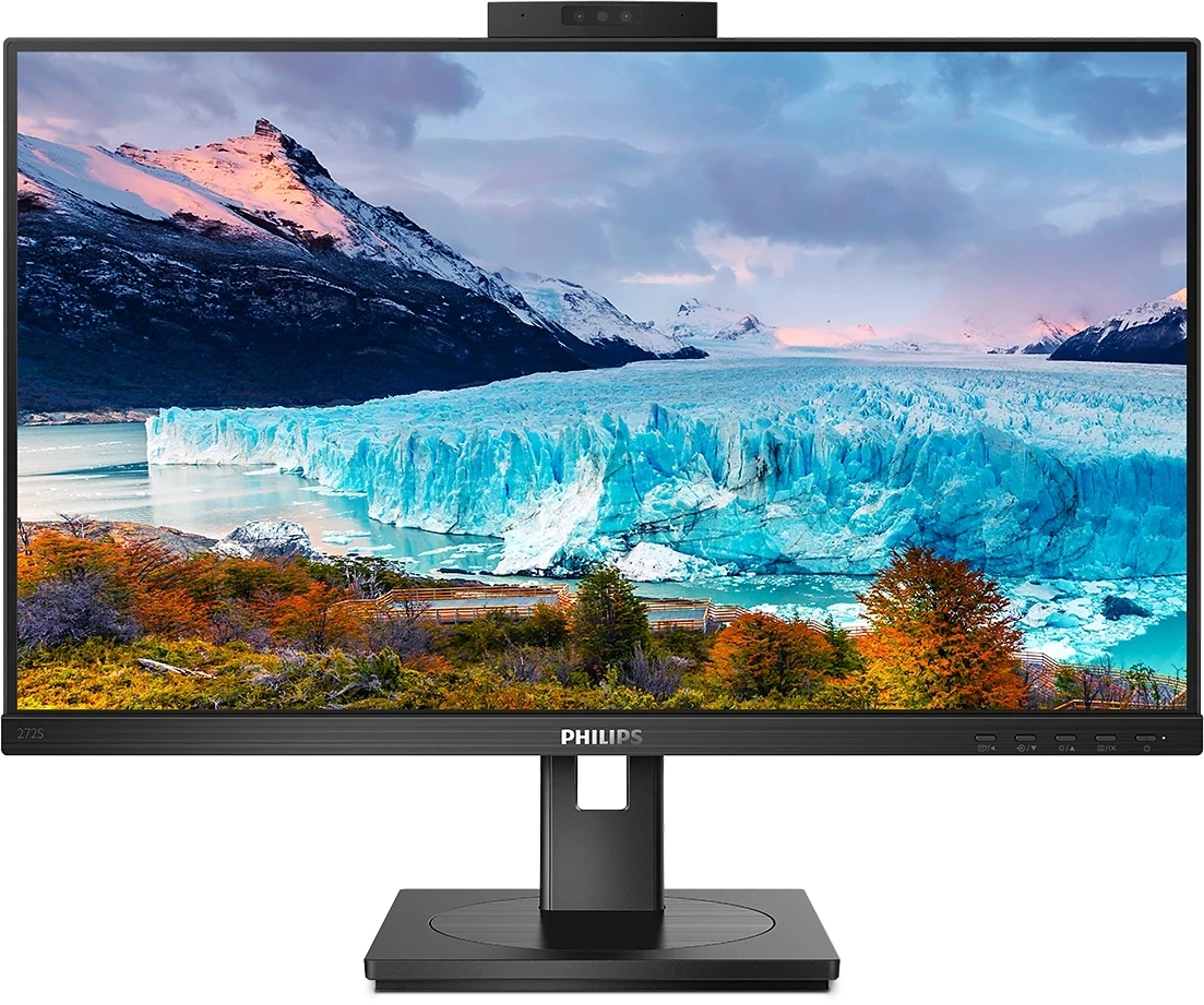 Монитор Philips 27" S Line 272S1MH черный IPS LED 16:9 DVI HDMI M/M Cam матовая HAS Piv 300cd 178гр/178гр 1920x1080 75Hz VGA DP FHD USB 6.22кг