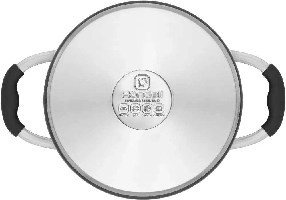 Кастрюля Rondell Stern RDS-019 4.7л. d=24см (с крышкой) т.серый