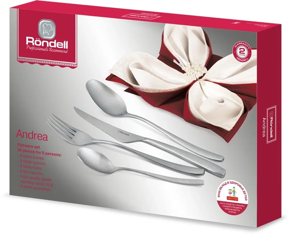 Набор столовых приборов Rondell Andrea RD-244 набор из 24предм. стальной