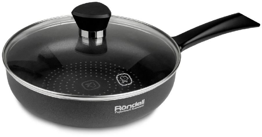 Сковорода Rondell Arabesco RDA-874 круглая 28см покрытие: Xylan Plus ручка несъемная (с крышкой) серый