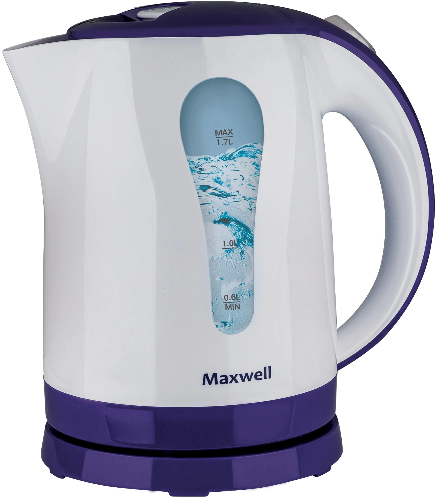 Чайник электрический Maxwell MW-1096 1.7л. 2200Вт фиолетовый корпус: пластик