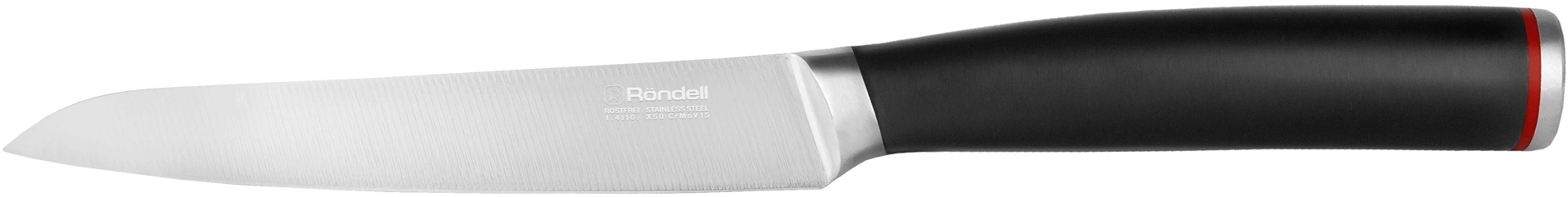Набор ножей кухон. Rondell Urban Ultimate RD-1130 компл.:6предм. с подставкой черный/красный подар.коробка