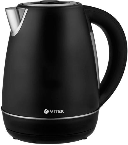 Чайник электрический Vitek VT-1161 1.7л. 2200Вт черный корпус: сталь