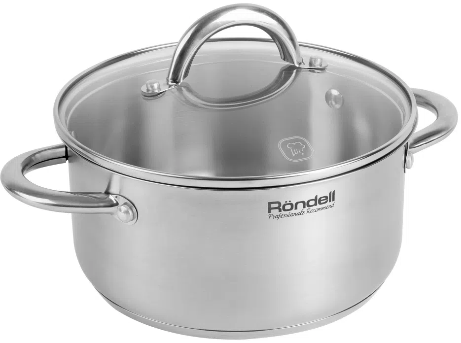 Кастрюля Rondell Point RDS-1312 4.8л. d=24см (с крышкой) стальной