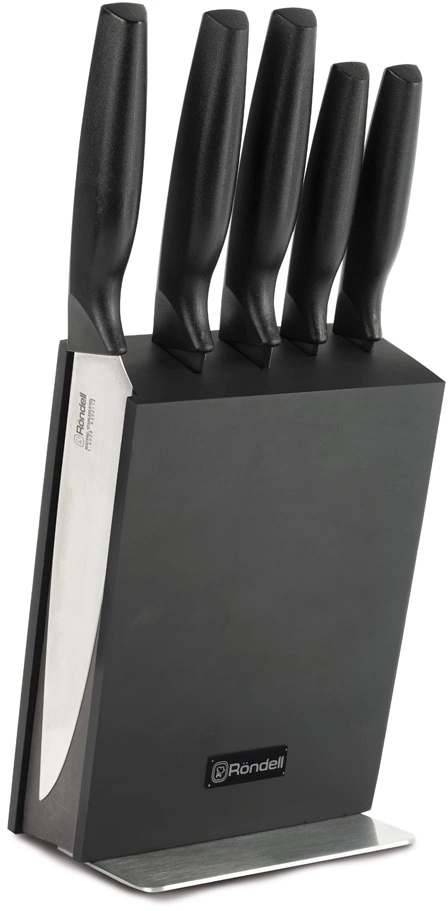 Набор ножей кухон. Rondell Katana RD-1359 компл.:6предм. с подставкой черный подар.коробка