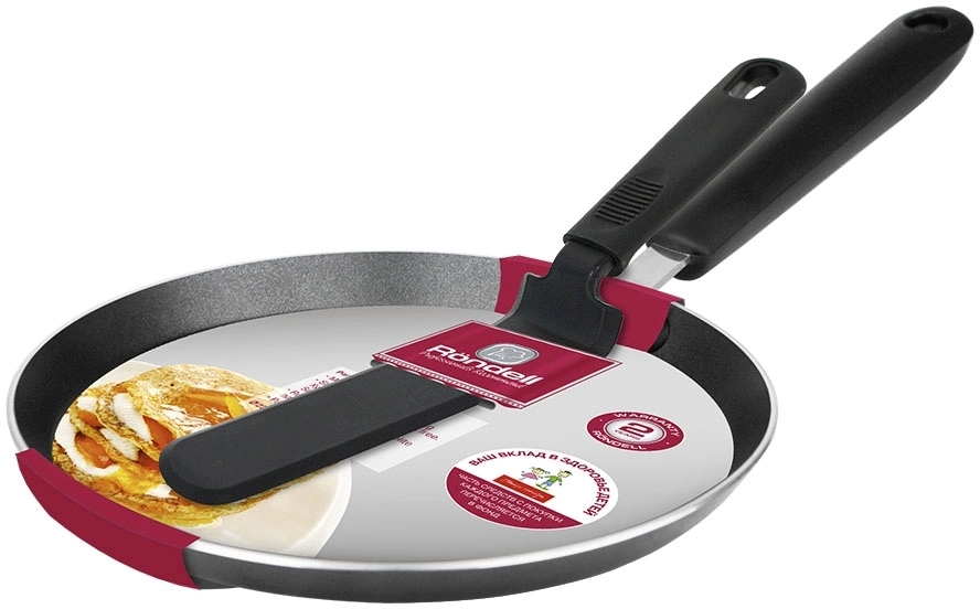 Сковорода блинная Rondell Pancake frypan RDA-1408 круглая 22см покрытие: Xylan Plus ручка несъемная (без крышки) черный