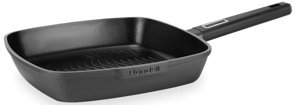 Сковорода-гриль Rondell Craft RDA-1485 квадратная 28см покрытие: TriTitan ручка несъемная (без крышки) черный