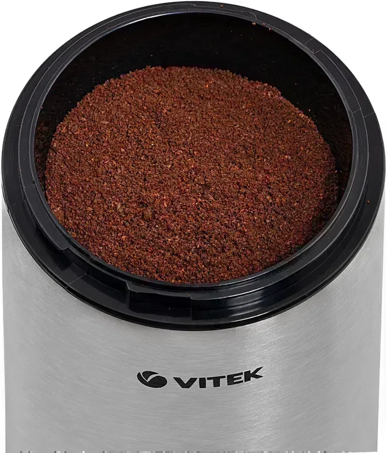 Кофемолка Vitek VT-1546 150Вт сист.помол.:ротац.нож вместим.:50гр серебристый