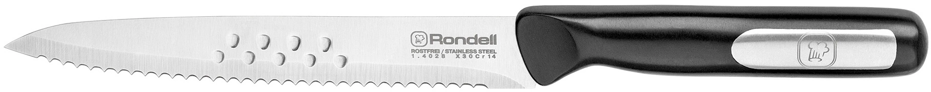 Нож кухонный Rondell Bayoneta RD-1572 стальной универсальный лезв.140мм прямая заточка черный блистер