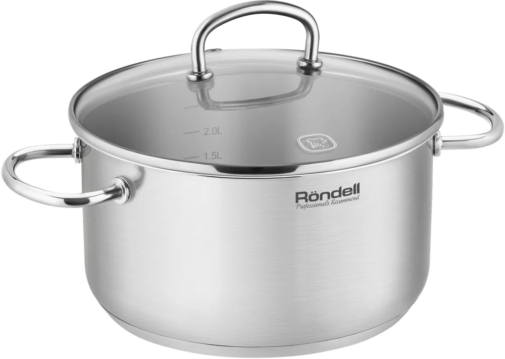 Кастрюля Rondell Solo RDS-1602 3.1л. d=20см (с крышкой) стальной