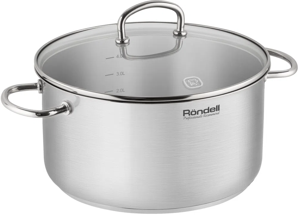 Кастрюля Rondell Solo RDS-1603 5.1л. d=24см (с крышкой) стальной