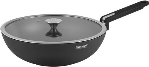 Сковорода ВОК (WOK) Rondell Modern RDA-1723 круглая 30см покрытие: Xylan Plus ручка несъемная (с крышкой) черный